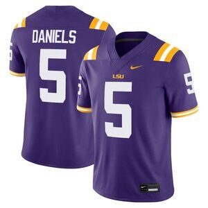 Mens Youths Optional Item For Jayden Daniels Purple Vapor Stitched Jersey